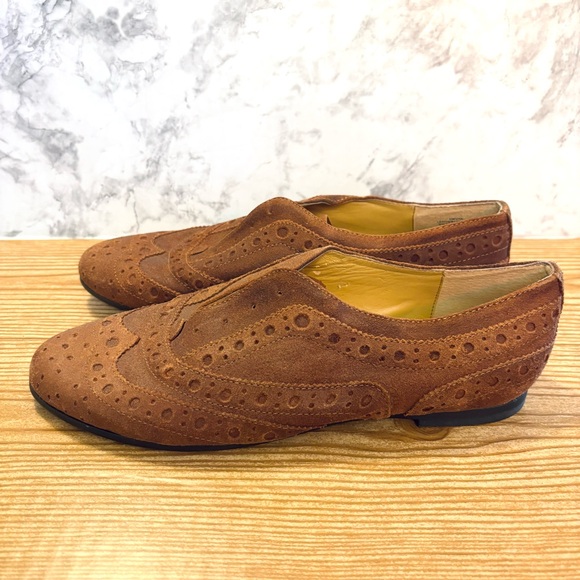 Nine West Leather Vita Oxford Loafer Flats Brown Size 7 - Picture 1 of 8